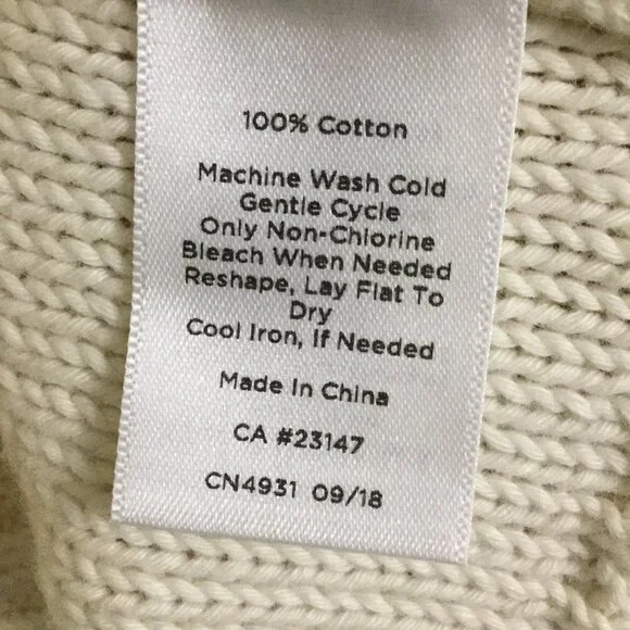 Talbots Ivory Nautical Cotton Knit Sweater - Picture 8 of 8